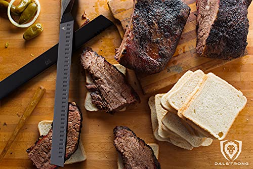 DALSTRONG Slicing & Carving Knife - 14" (35,5 cm) - Shadow Black Series - Black Titanium Nitride Coated - High Carbon - 7CR17MOV-X Vacuum Treated Steel- Sheath - NSF Certified - Image 9