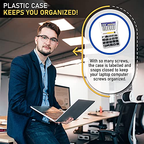 Bolt Dropper 400Pcs Laptop Screws W/Blue Nylok (20 Sizes) Titanium Nitride Screw Driver, Notebook Computer Screw Kit Set, Electronic Repair Screws For Hard Drive Ssd Motherboard Fan Power Graphics #TOP5