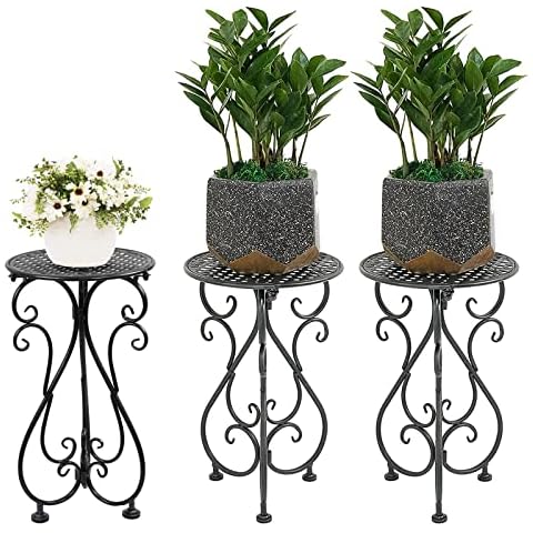 NAKUPE Metal Plant Stand 17in Tall Flower Pot Stands(3 Pack) Cover