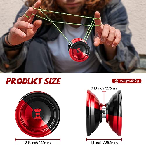 FETESNICE Yoyo Unresponsive, Professional Yoyo for Advanced Players , Aluminum Metal Yoyo Gift for Adults with Yoyo Bag, Strings and Accessories