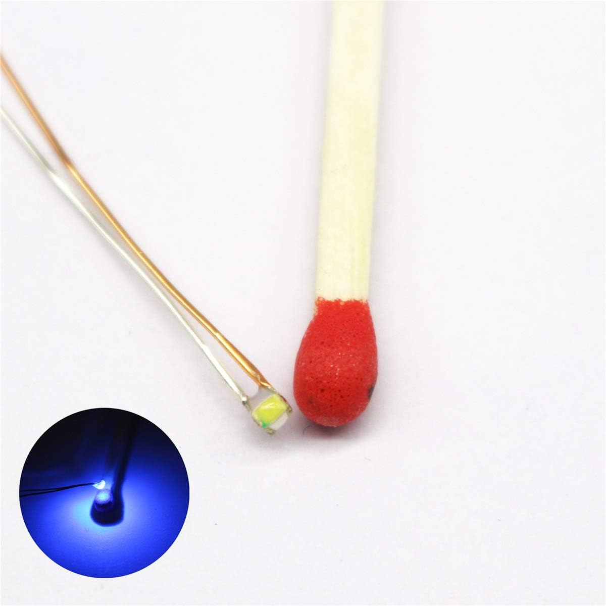 100pcs Pre-soldered Micro pico Litz Wired Leads Blue SMD Led 0603 + Muti-Resistor New