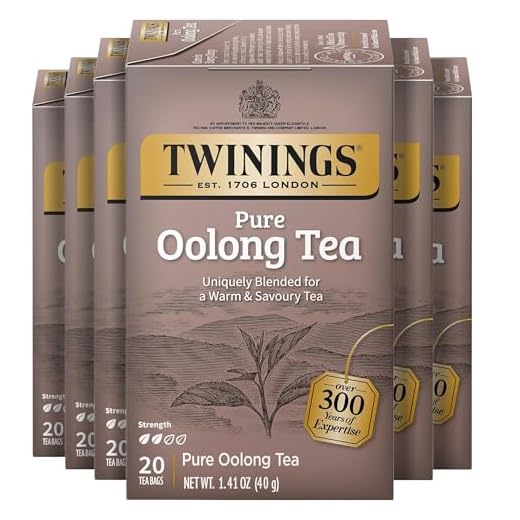 Twinings Pure Oolong Individually Wrapped Black Tea Bags, 20 Count Pack of 6, Caffeinated, Warm, Nutty Flavor & Golden Colour