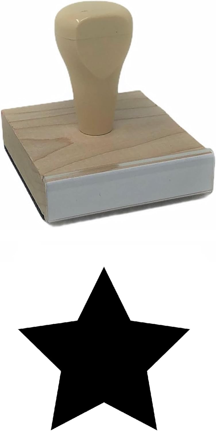Infusion Solid Star Rubber Stamp, 2 X 2'' Wood Stamp