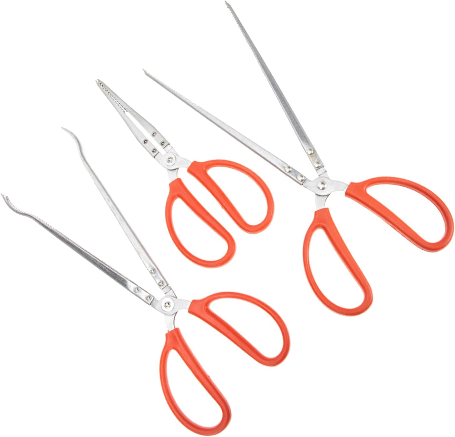 SOLUSTRE 3 Pcs Stainless Steel Non-Slip Crab Claw Pick Up Pincers Seafood Tools for Crabs Lobsters and Shrimps for Fishing and Cooking