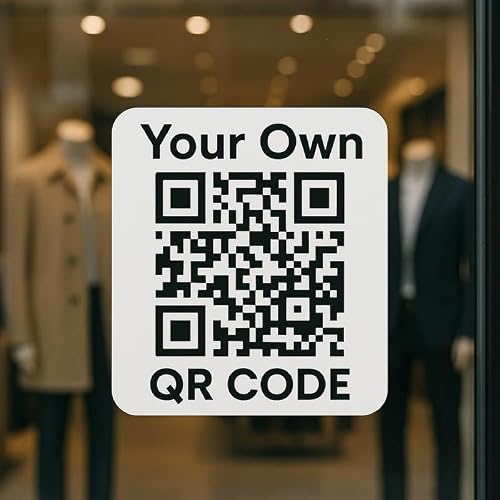 QR Code Custom Sticker – Durable Waterproof Vinyl Labels for Storefront Signs, Bottles, Packaging, Cards – Easy Scan Print QR Code Labels