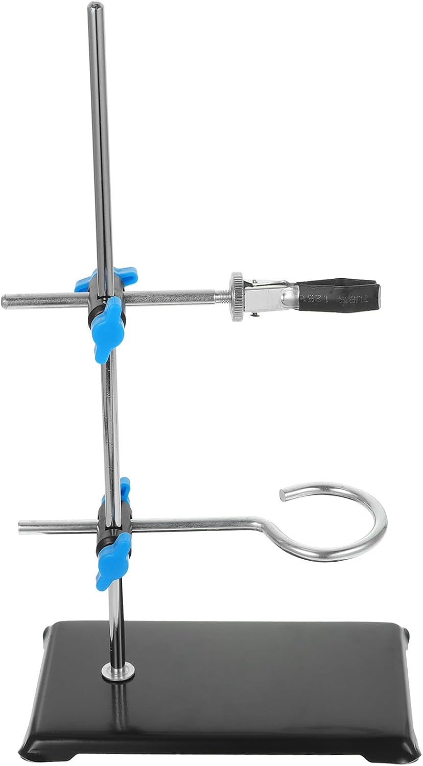 SHINEOFI Portable Miniature Iron Laboratory Retort Stand 30cm High with Cross Clamp Holder Set for Chemical Lab Equipment and General Scientific Use Style