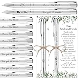Humyoun 50 Sets Wedding Favors for Guests Includes 50 Black Ink Retractable Ballpoint Pen 50 Thank You Cards 50 Organza Bag with Hemp Rope Bridal Shower Favors Bridal Shower Gifts for Party Supplies