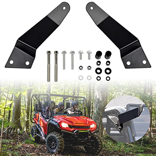 SAUTVS UTV Upper Roof 54 inch LED Light Bar Brackets for Honda Pioneer 1000 2016-2025, Black Metal 54