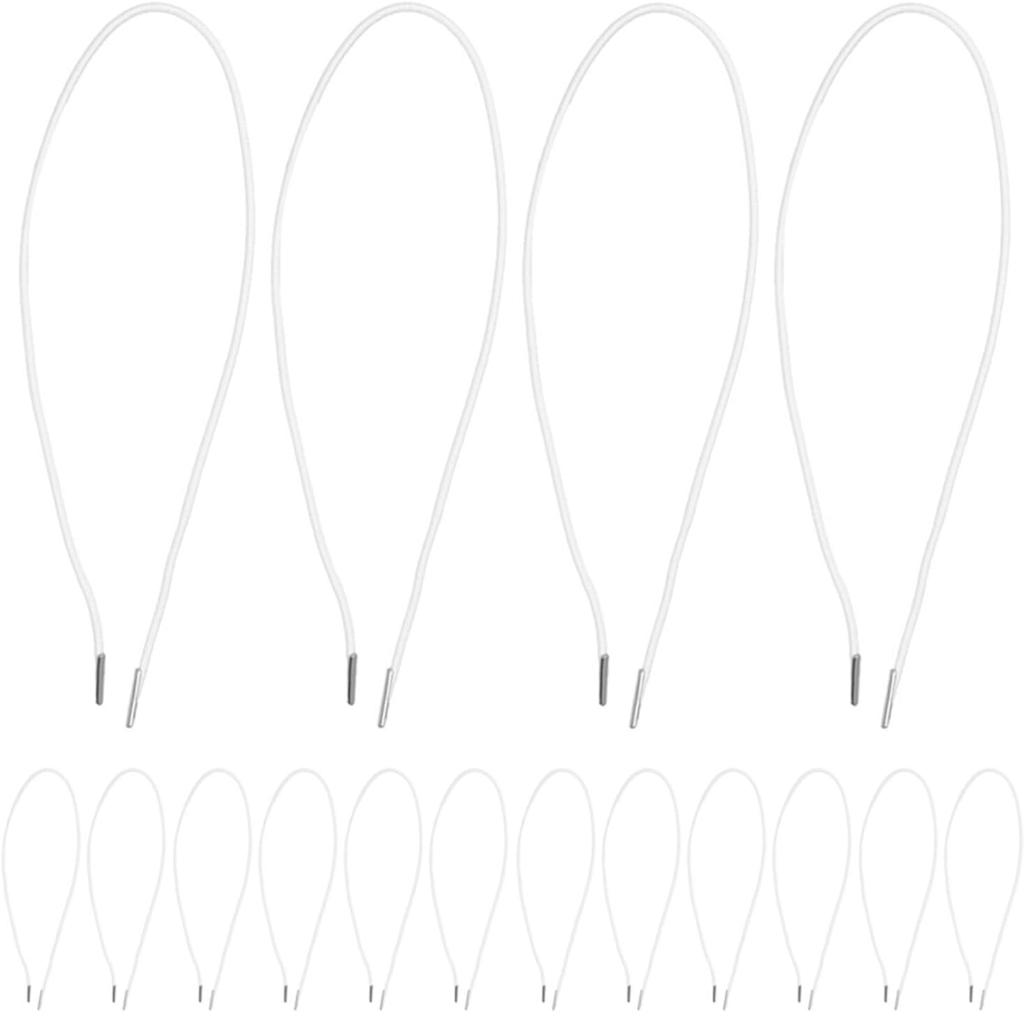 100pcs Elastic Cord for Face Mask and Hat Strap, 1.5mm Round Elastic Band with Barbed Ends, Multipurpose Stretchy Rope for DIY Crafts, Mask Neck Strap and Outdoor Use