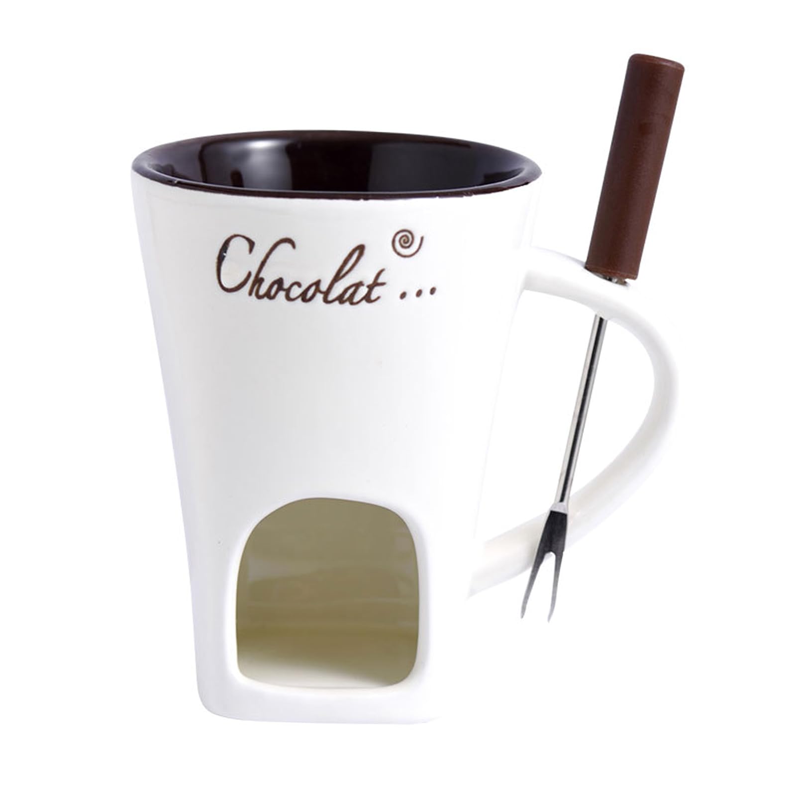 MICFENY Ceramic Chocolate Fondue Mug Sturdy Ceramic Fondue Pots Accessory Perfect For Family Celebration And Event