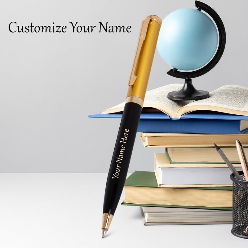 Image of Roshfort Customize Personalized Metal Pen with Blue Ink Signature Pens Customize Print Name Gift. SEND DETAIL WhatsApp +91 9631056748.