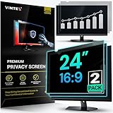 VINTEZ [2 Pack] 24 Inch 16:9 Privacy Screen for Computer Monitor and Laptop - Anti Glare Protector Film Blue Light Filter Eye Protection - Computer Screen Privacy Shield