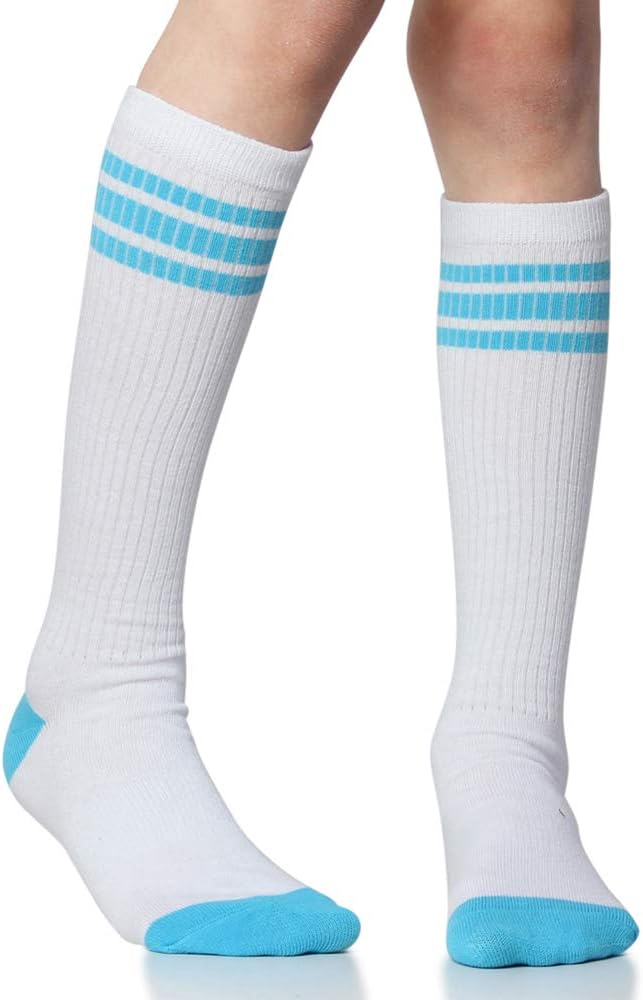 juDanzy Baby, Toddler & Kids Knee High Stripe Tube Socks For Boys & Girls With Grips