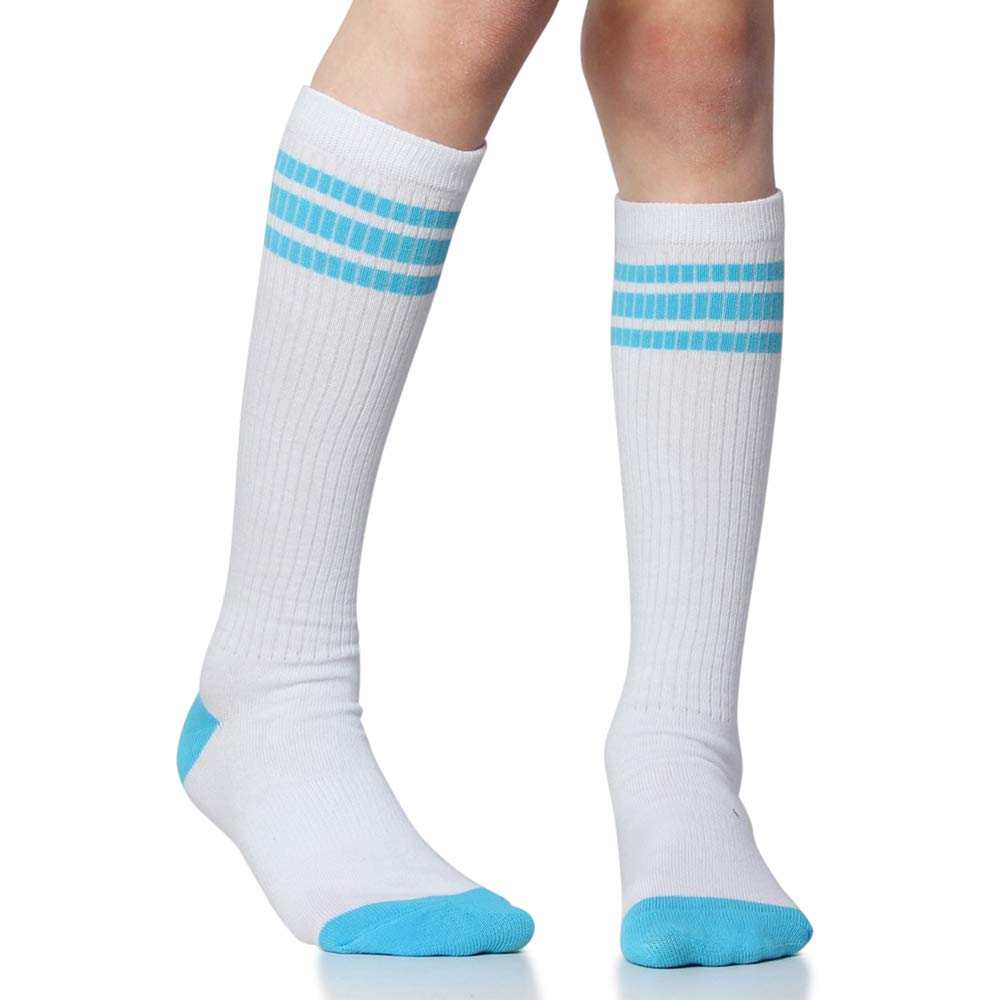 juDanzy Baby, Toddler & Kids Knee High Stripe Tube Socks For Boys & Girls With Grips