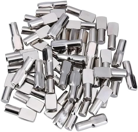 Tbestmax 120 Packs Shelf Pins, 5mm Shelf Support Pegs Spoon Shape Cabinet Furniture