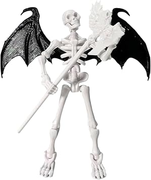 Small Skeleton Figure Movable - Desktop Decoration Figure | Articulated Model for Collectors Halloween Creative Play Nightstand Coffee Table Bookcase Window Sill Bookshelf