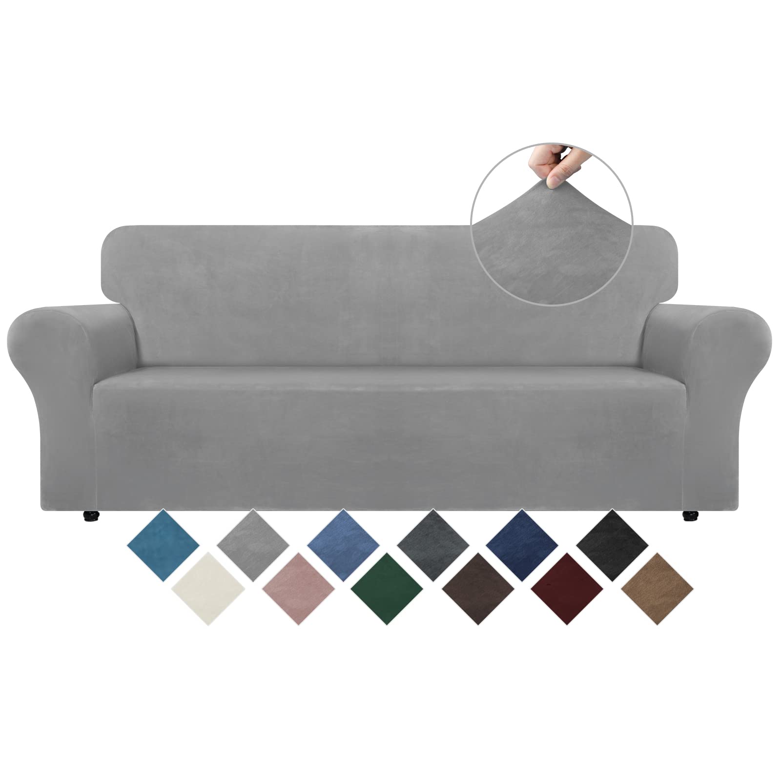 Amazon.com: WEERRW Velvet Couch Cover for 3 Cushion Couch Covers ...