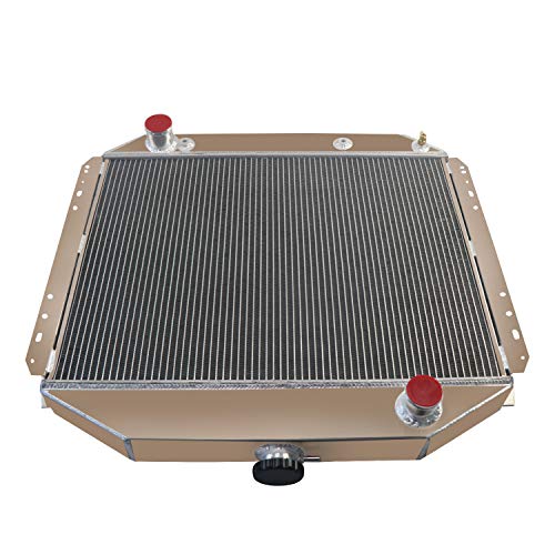 Alloyworks Cc833 4 Row Aluminum Radiator Compatible With 1966-1979 Ford F-100 F-150 F-250 F-350, 1978 1979 Ford Bronco Pickup Truck L6 V8 Chevy Engine Downflow Radiators, At Mt #TOP5