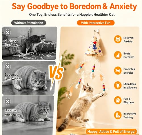 Interactive Cat Toys for Indoor Cats, Automatic Hanging Cat Hunting Toy — view 5