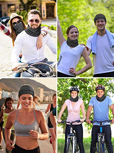Summer Face Cover Scarf Mens Balaclava Neck Gaiter Baclava Face Breathable Bandana Sun Protection Cycling Running(Dark Grey,9 Pieces) #TOP3