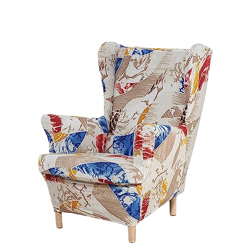 Fundas elásticas for sillón orejero de dos piezas lavables para salón 2