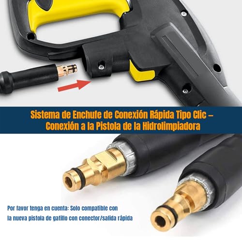 Miniatura 7 de 6m Manguera De Repuesto De Alta Presión Para Kärcher K2 K3 K4 K5 K6 K7, Manguera De Extensión Para Lavado A Chorro Con Sistema De Conexión Rápida, Accesorio Para Hidrolimpiadoras Karcher