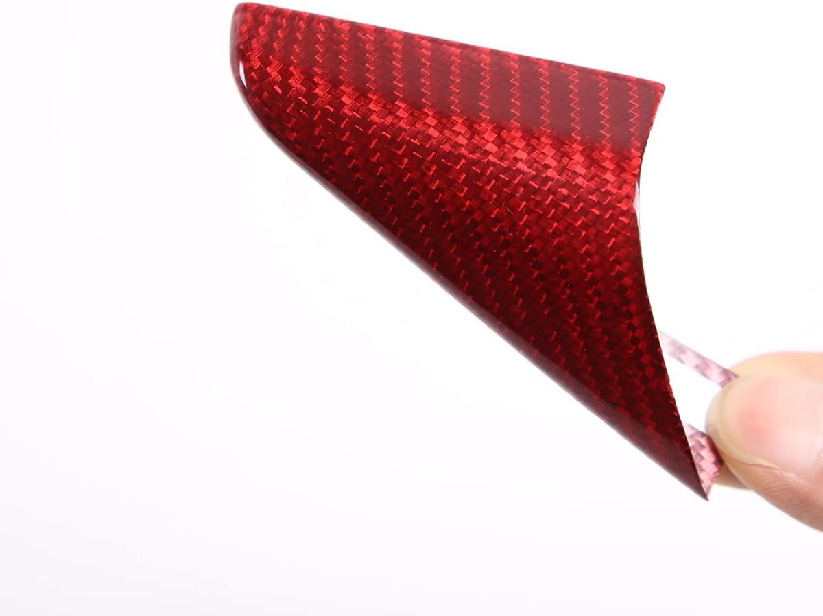 Fit for Porsche 718 911 Door A-Pillar Decorative Cover Real Carbon Fiber Interior Decorative Protective Panel Cover (Red Carbon Fiber)