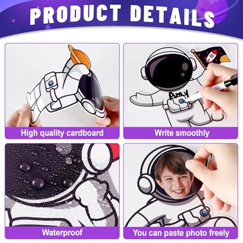 Image of gisgfim 80Pcs Outer Space Cutouts Back to School Decorations Bulletin Board Astronaut Paper Cut-Outs Classroom Decor for Boy DIY Craft Photo Wall Solar System Kindergarten Preschool Party Favor Supply