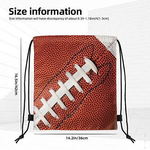 Lakuervi Football Drawstring Backpack Bag American Football Ball Pattern Sports Gym Sack Decorative Ball Team Popular Art Drawstring One Size #TOP2