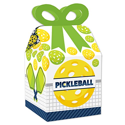 Let’s Rally - Pickleball Square Favor Gift Boxes - Bow Boxes - Set of 12