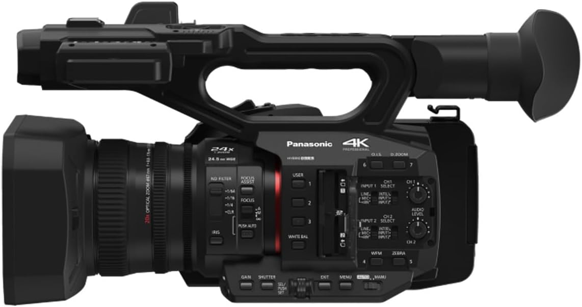Panasonic Camcorder, Professional Quality 4K 60p, 1.0-inch Sensor, 24.5mm Wide-Angle Lens and Optical 20x Zoom, Great for News, Interviews, and Events - HC-X20