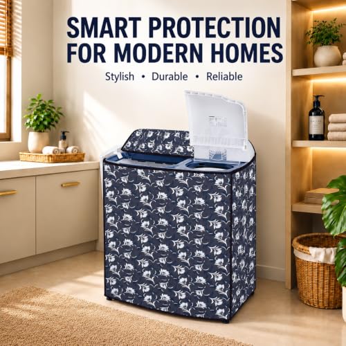 Image of Star Weaves Semi Automatic Washing Machine Cover for LG 6kg, 6.2kg, 6.5kg, 7kg, 7.5kg & 8kg Top Load | Waterproof, Dustproof, Rustproof | Heavy Duty Polyester Cover