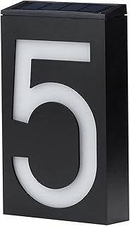 House Number Light,XIXIAN Solar House Number Light LED Illuminated Address Plaque for Houses Address Numbers Solar Powered LED Address Sign for Home Villa Yard Street