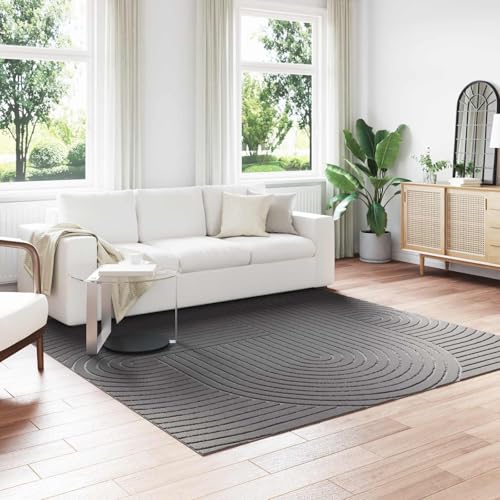 Tapis lavable et antidérapant Palmeras grand format anthracite - 2