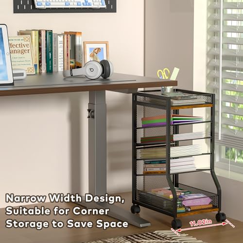 6-Tier Standing File Organizer, Rolling Under Desk Organizer for Office by keomaisyto - Used condition - Image 4