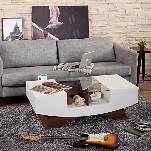 Iohomes Markham Contemporary 2-Drawer Coffee Table, White #TOP3