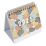 MultiBey Mini Desk Calendar 2024 to 2025, Monthly Standing Flip Calendar with Steel Coil, Small 5.3" x 5.2" Standing Desk Calendar for Desk Office Home & School (Colorful)