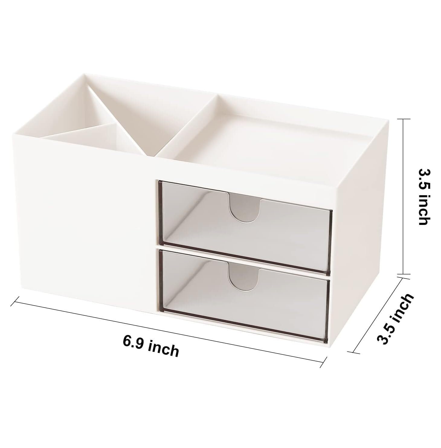 Organizzatore Scrivania Organizzatore da Scrivania con Portapenne Portaoggetti in Plastica Cassetti per Trucchi per Ufficio Scuola Ufficio(White)