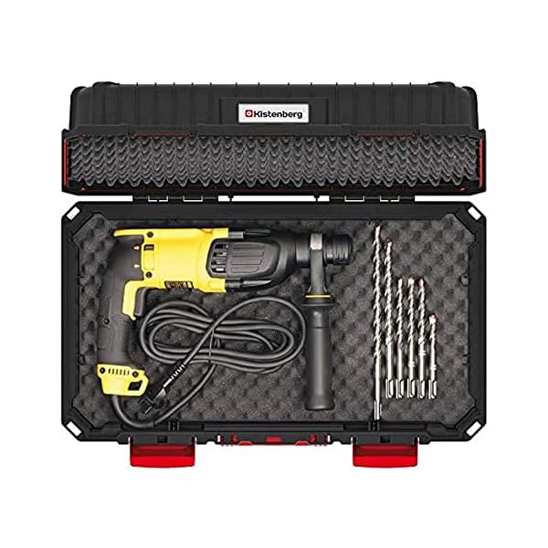 Kistenberg Maschinenkoffer mit Schaumstoff-Einlage für Elektowerkzeuge Werkzeugkoffer (Tragefähigkeit 25 kg, Ergonomischer Handgriffgriff, Kunststoff, schwarz, 585 x 360 x 217 mm) – Bild 6