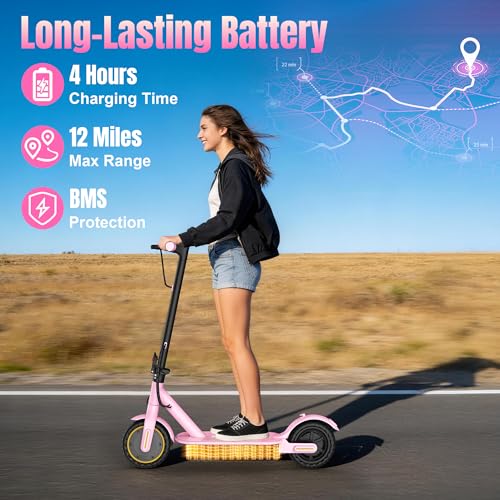 Image of Electric Scooter, 350W Strong Motor, Up to 19 MPH, E /D /S 3 Gear Speed, 15 Miles Range, Foldable Lightweight E-Scooter with 8.5 Inch Tires, Smart APP