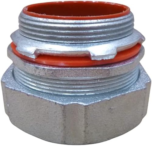 COREX 2" Liquid Tight Straight Conduit Fitting - Insulated Throat - Sealtight Connector - Zinc Plated Malleable Iron