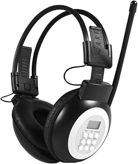 Bagima Radio Headphone with LCD Display, Over Ear Foldable Wireless Wired Stereo Noise Cancelling HiFi Headset Radio Receiver Hearing Protector Earmuff
