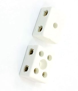 2W5H Double Electrical Way 5 Hole High Frequency Porcelain Terminal Block Electrical Boxes 2 PCS