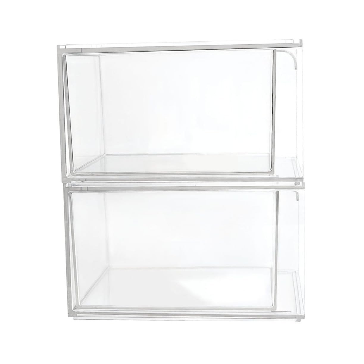 Ipetboom 2Pcs Cosmetic Organizer Durable Lipstick Storage Container Makeup Storage Box Stackable Design for Easy Access Bathroom