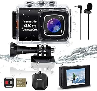 【Upgrade】 Sports Action Camera, MOUNTDOG 4K Ultra HD Waterproof DV Camcorder 30MP 170