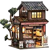 Book Nook, DIY Nook Tales, 3D-Holzpuzzles für Erwachsene, Miniatur-Puppenhaus-Set, japanischer Stil, gemütliche Ecke, Lebensmittelgeschäft, Bücherregal, Dekoration, Dioramen, Geschenk für Familie und