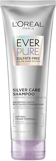 Loreal Paris EverPure Purple Shampoo for Blonde Gray and Silver Hair Sulfate Free Vegan Brass Toning Hydrating Shampoo for...