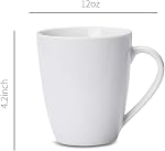 Amazon Basics 12-Piece Porcelaine, 12 Ensemble de tasses à café Oz, blanc