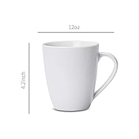 Vista 4 de Yaxa Basics Porcelana, juego de tazas de café de 12 onzas, 12 unidades, color blanco