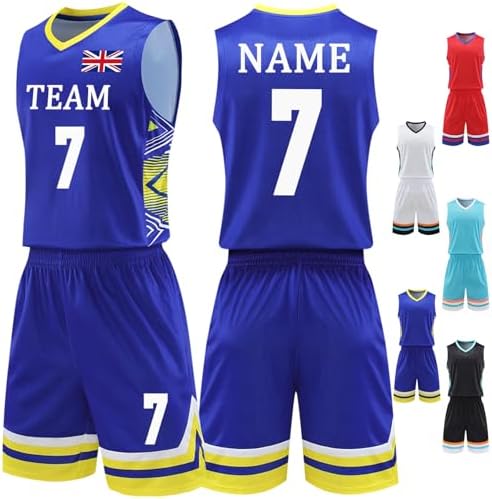 Custom Basketball Jersey Basketball Shirt Basketball Kit Personalised for Boys Youth Adults with Name Number Logo